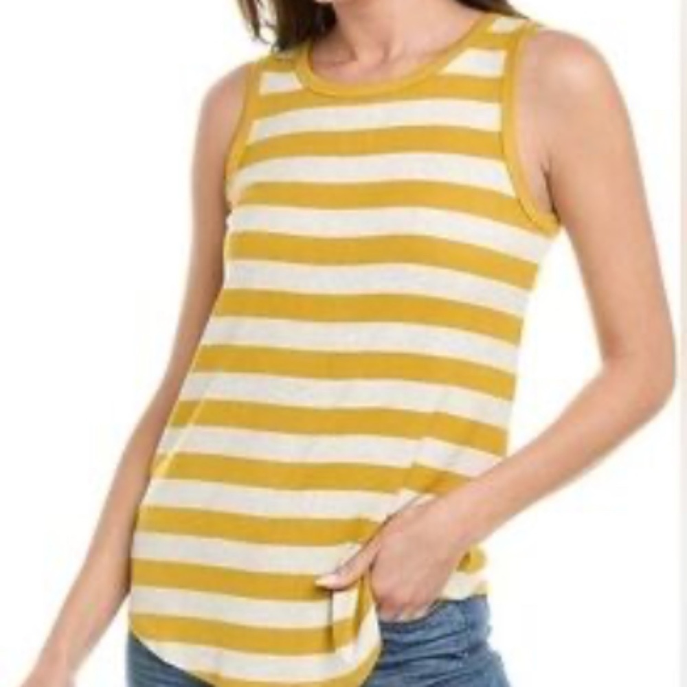 Cabi 4010 Striped Yellow Women's Tank Top Shirt Size Small